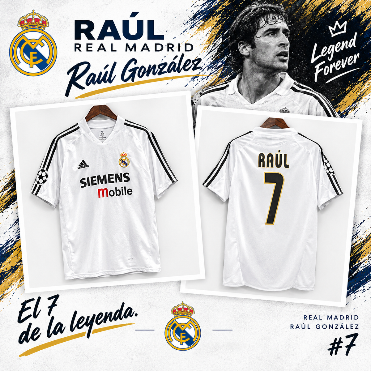 Camiseta Real Madrid Raúl #7 – Edición Clásica
