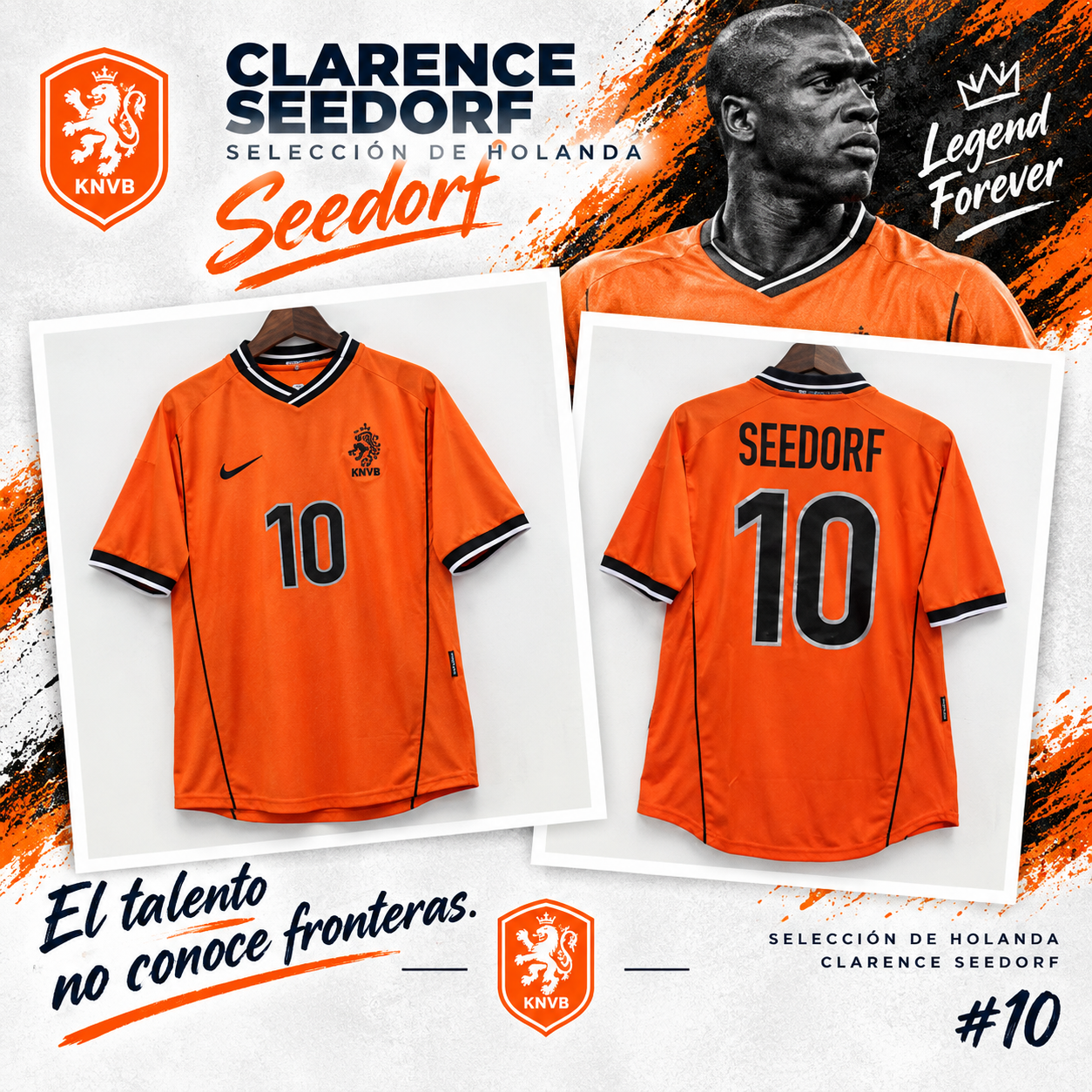 Camiseta Países Bajos Seedorf 10 – Edición Clásica