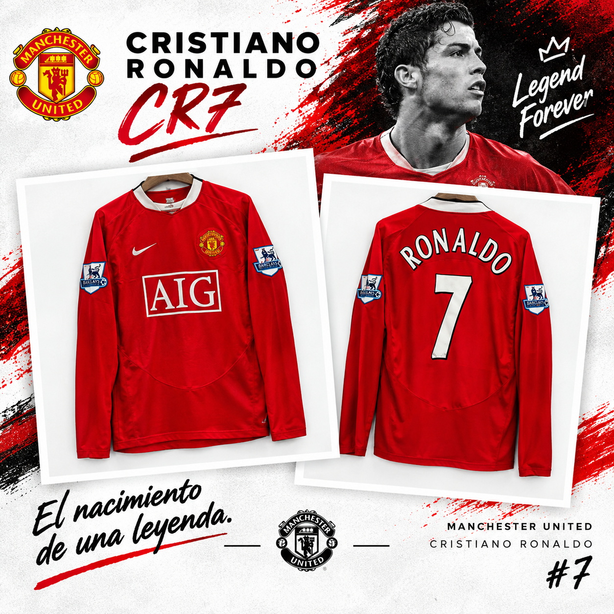 Camiseta Retro Manchester United Cristiano Ronaldo – Edición Legendaria